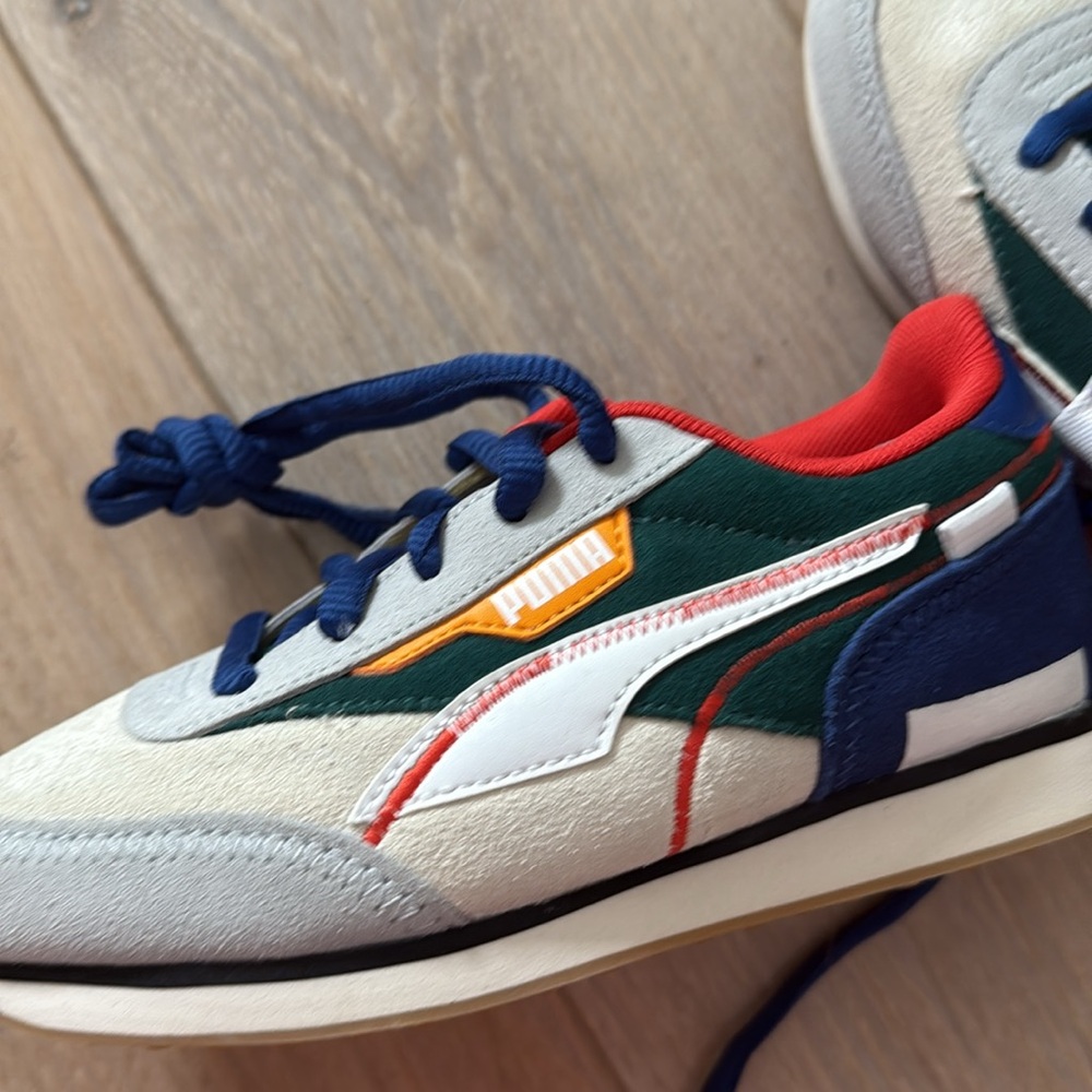 Puma Kids Sneakers - Gray, Blue, and Red